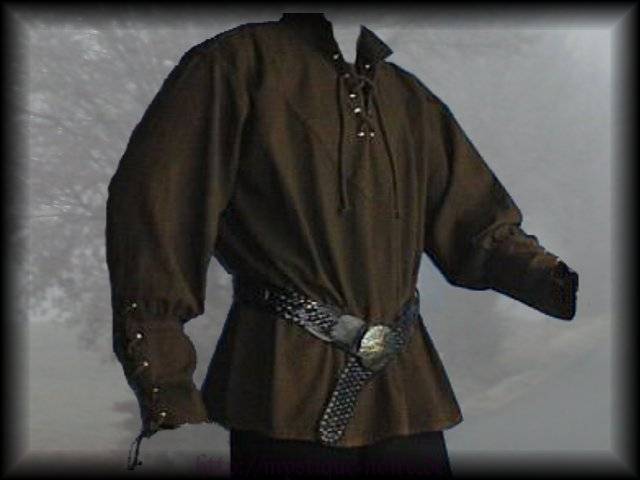 Medieval Shirt Laced Up Pirate Reenactment SCA Renaissance Landlord ...