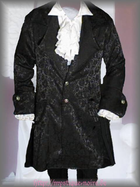 Victorian Black Frock Coat Brocade Vintage Goth Steampunk Wedding ...