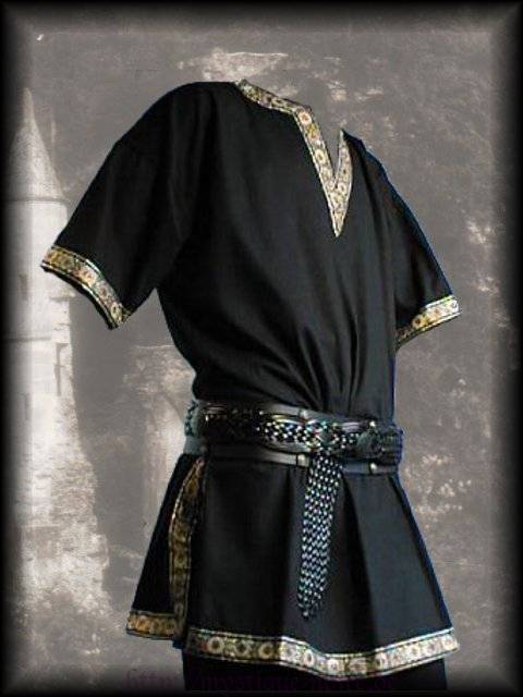 Medieval Tunic Brocade Braided Renaissance SCA Larp Aristocrat Chevalier
