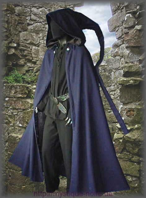 Medieval Wool Cloak Long Pointed Hood Renaisance SCA Larp Wicca Beltane ...