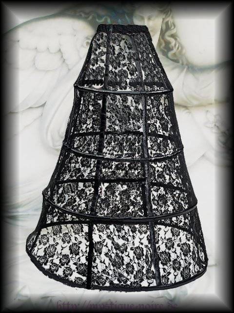 Reifrock schwarz Spitze Blüten Gothic Wedding Steampunk Barock